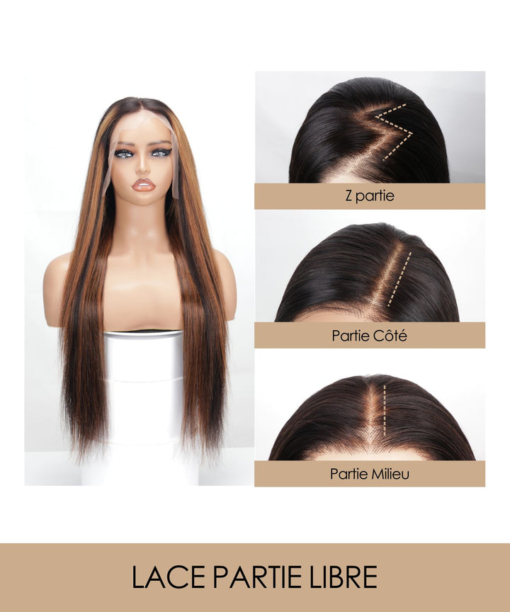 Perruque lace front 13x6 en cheveux humains soyeux et lisses GLAMMANE 3