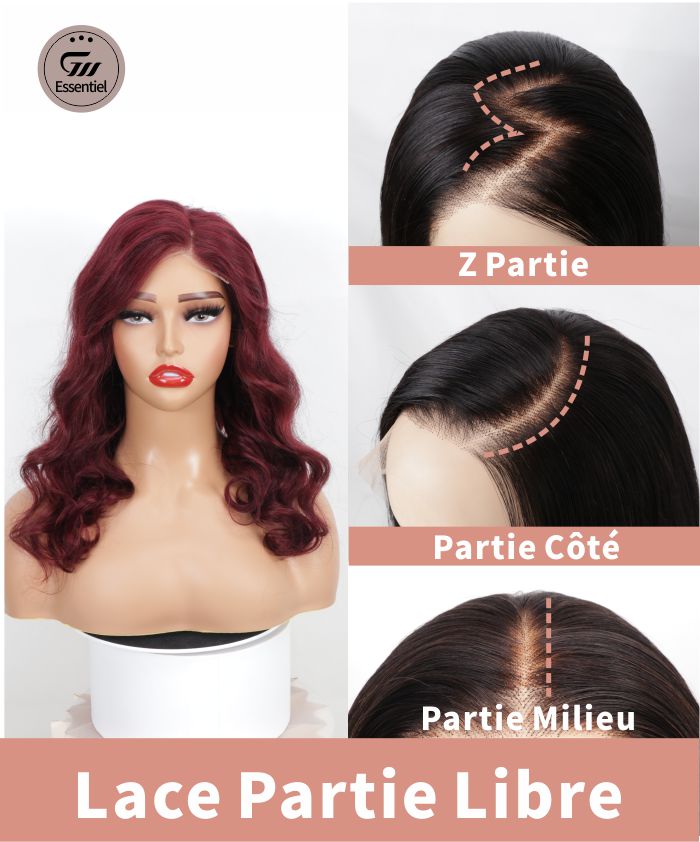 rouge bordeaux cheveux humains loose wave 4