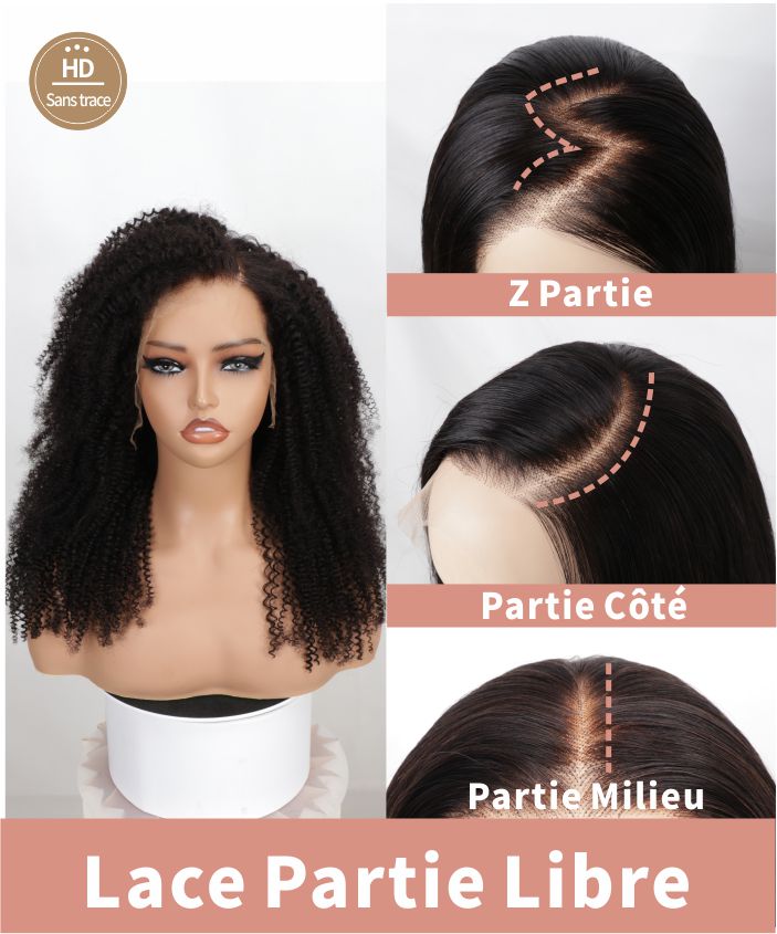 perruque cheveux  ouclee noir vintage petit  6