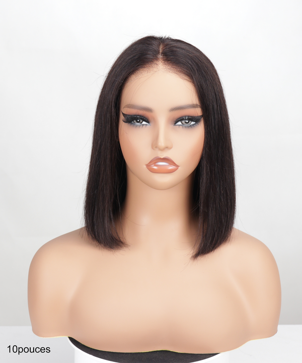 【Raw Hair】Prestige Natural Black Bob Cut Raw Hair Straight Classic HD Lace Front 13x4 Wig