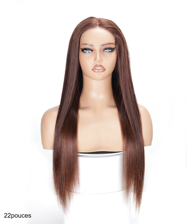 Effortless Ready-to-Go Glueless Chocolate Brown Human Hair Straight Lace 5x5 Wig