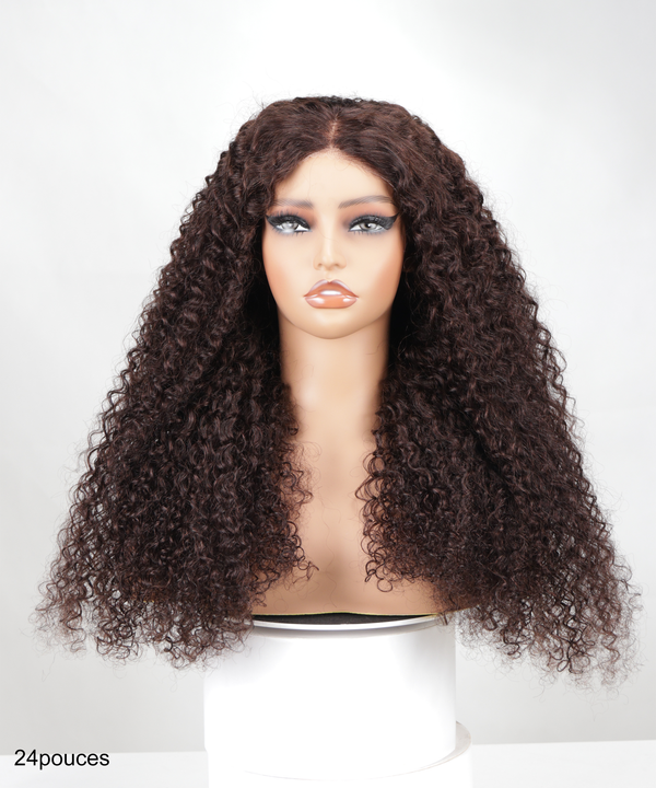 【Coupe droite sans colle】Prêt-à-Partir Sans Colle Automne Chocolat Brun Cheveux Humains Jerry Curls Lace 5x5 Wig